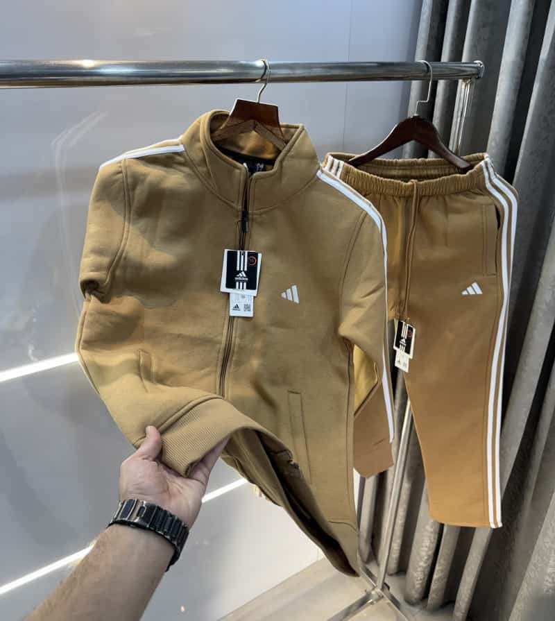 Adida s Beige Embroidery Logo Premium Classic Tracksuit