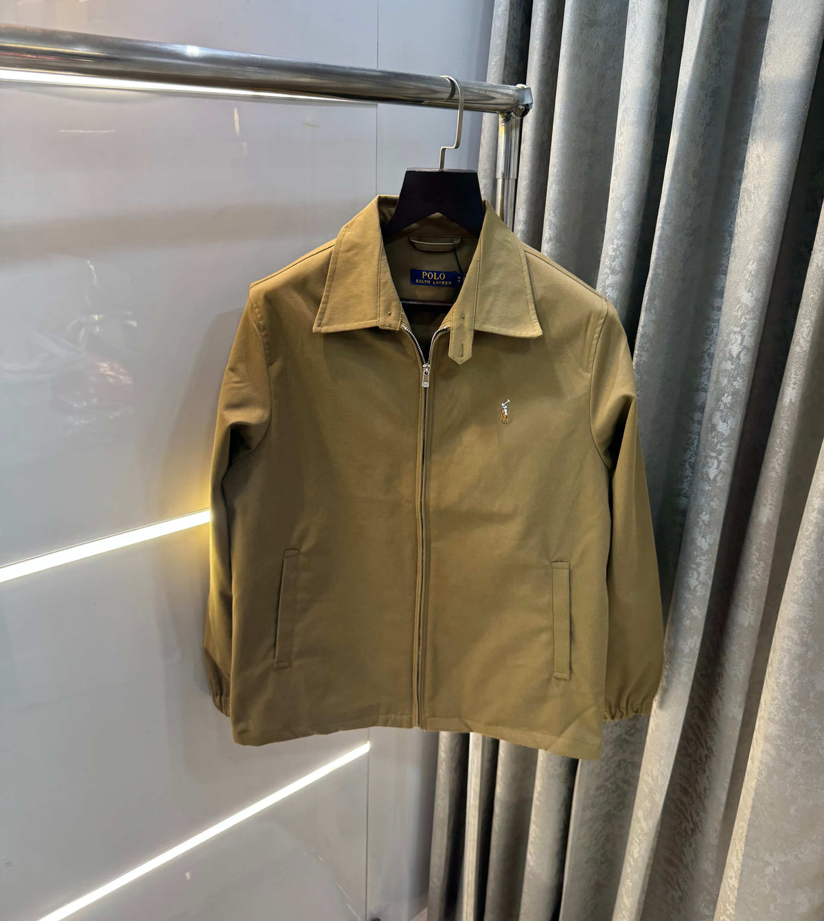 Ralph  Lauren Beige Embroidery Logo Imported Bomber Jacket
