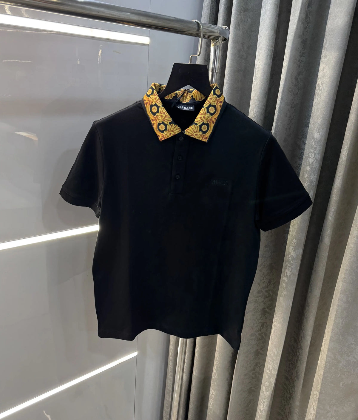 Versace Couture Black Logo Work Imported Polo T-Shirt