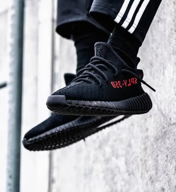 Adida_s Yeezy 350 V2 Core Black Red  Semi UA 7A Quality  Full Accessories D-1801