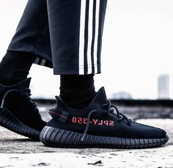 Adida_s Yeezy 350 V2 Core Black Red  Semi UA 7A Quality  Full Accessories D-1801