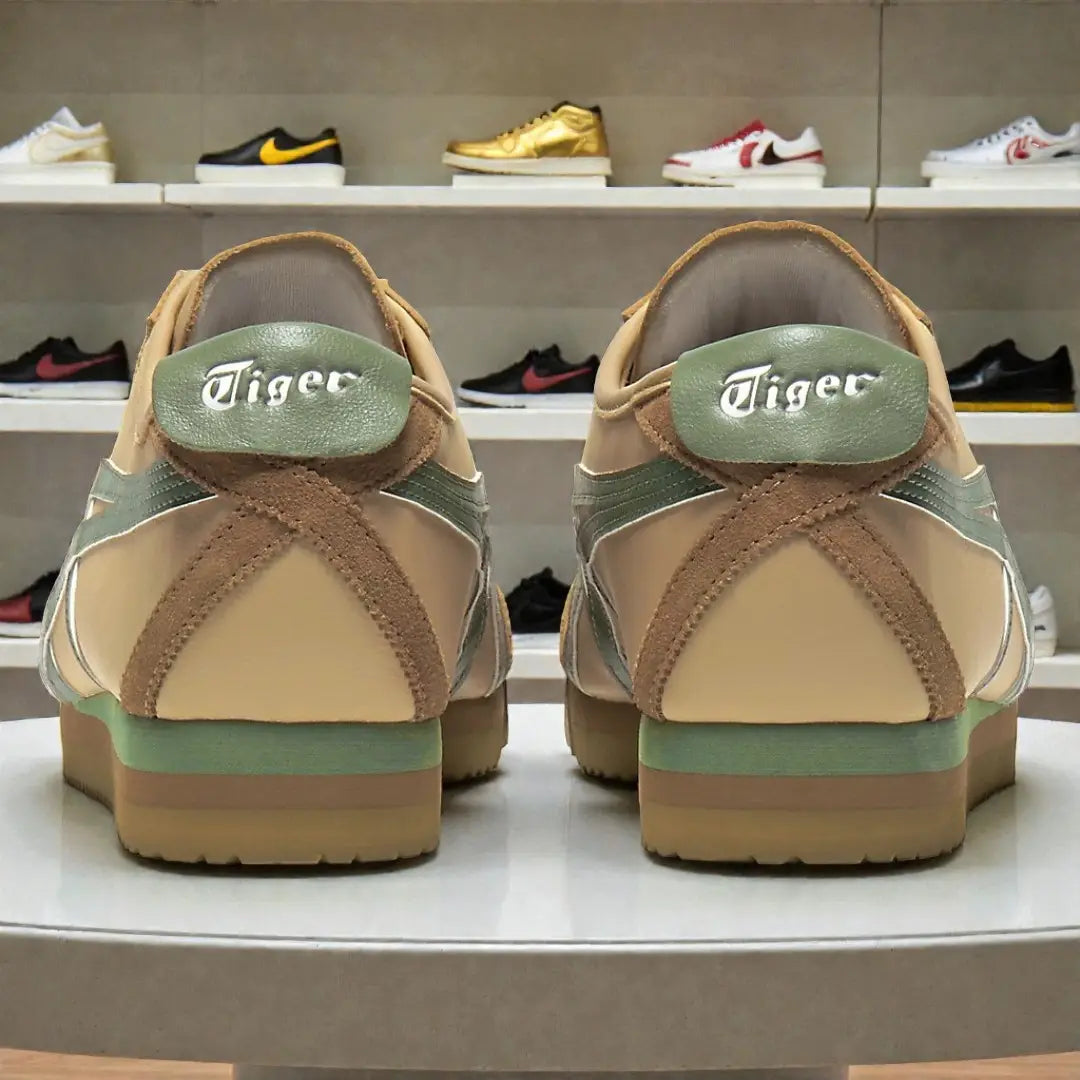 Onitsuka Tiger Mexico 66 PF Beige Grass Green 7A Premium Girls Sneakers D-2142