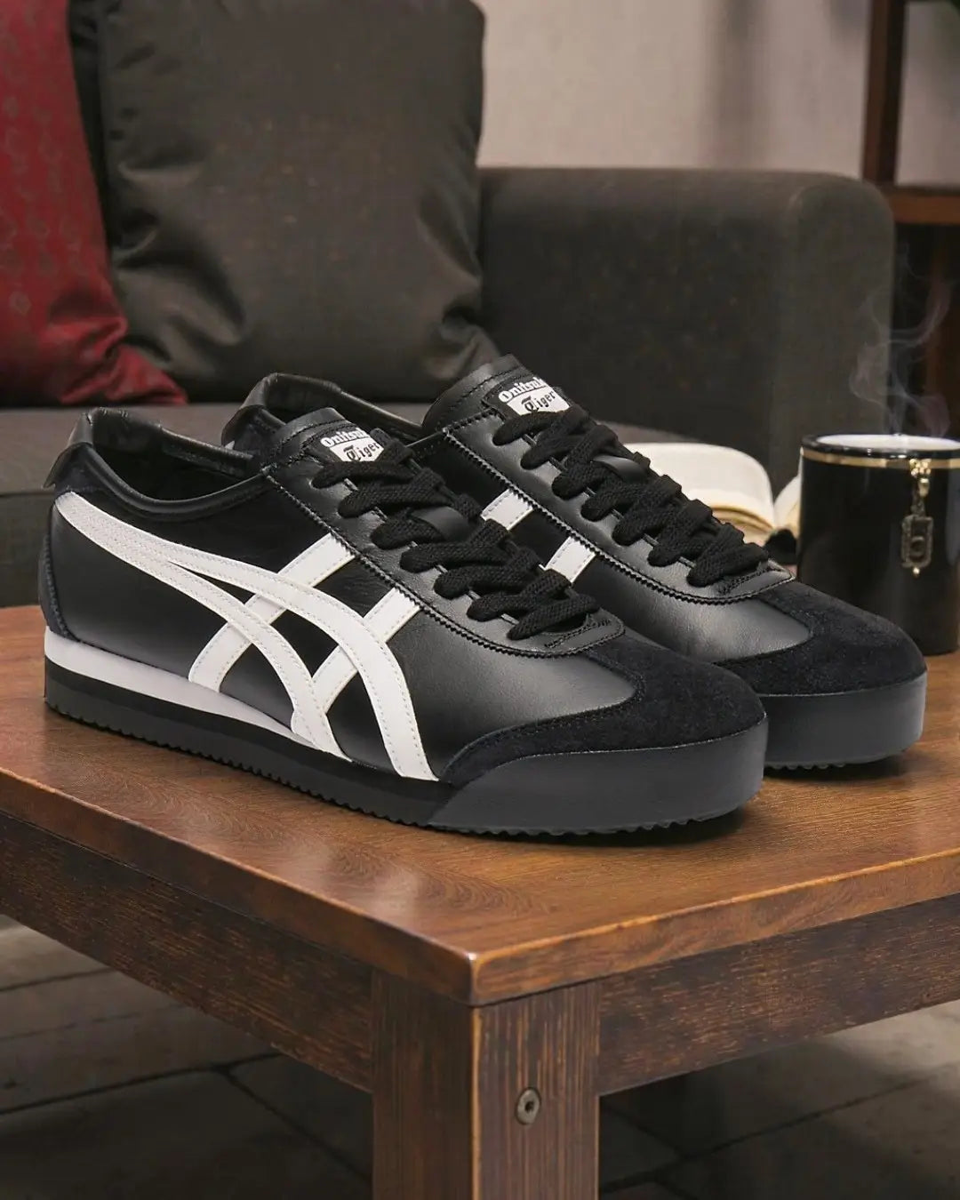 Onitsuka Tiger Mexico 66 PF Black White 7A Premium Girls Sneakers D-2143