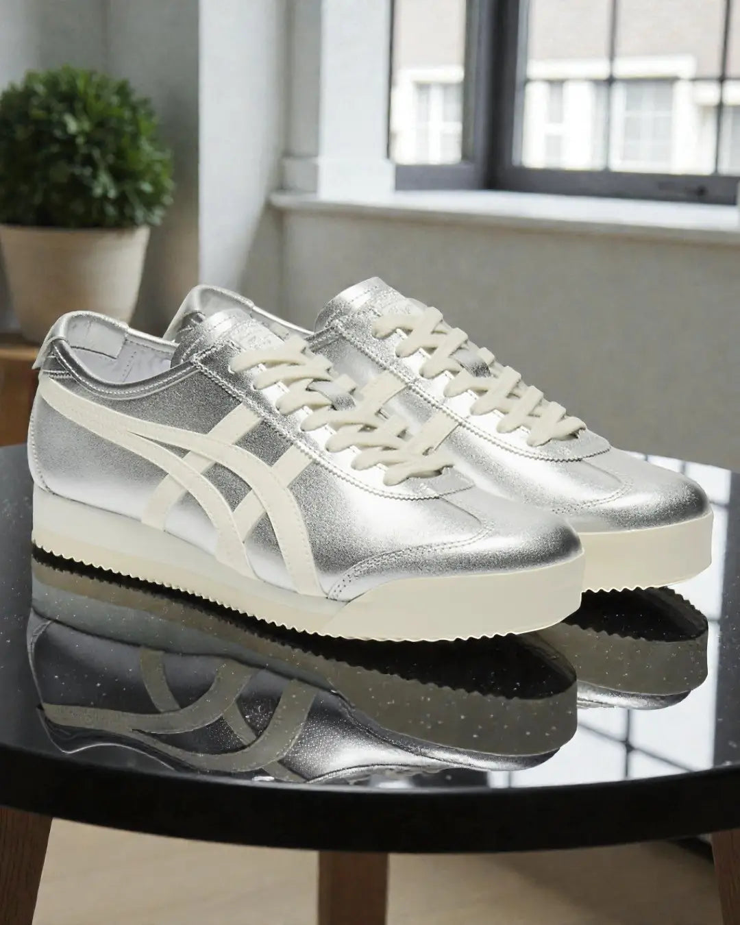Onitsuka Tiger Mexico 66 SD PF Pure Silver Cream Sneakers Girls D-2144