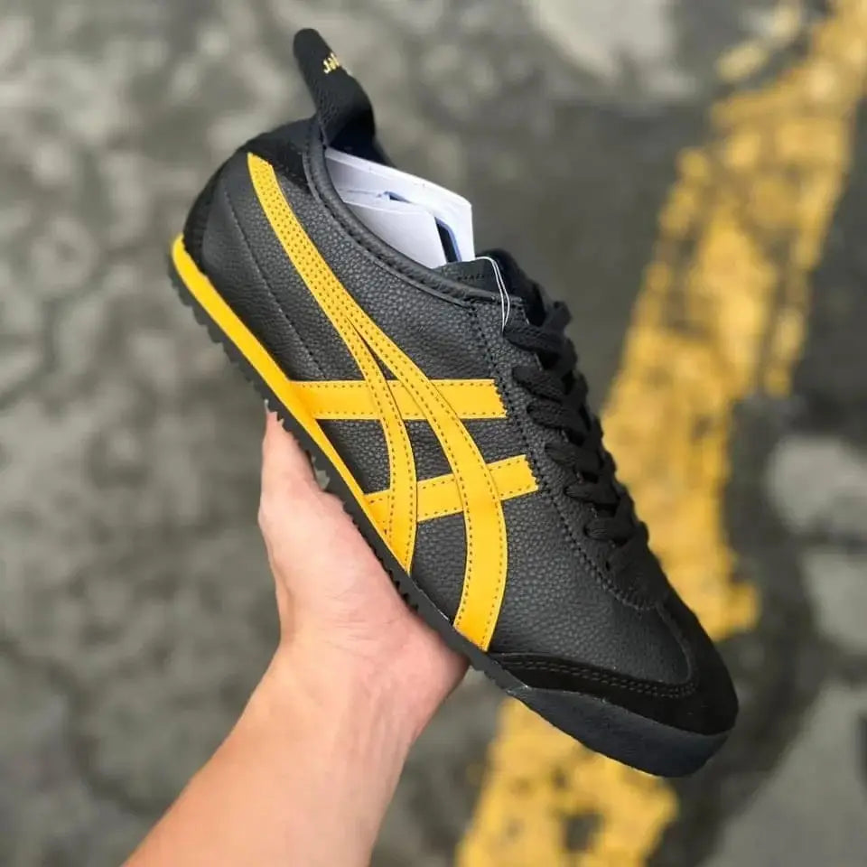 Onitsuka Tiger Mexico 66 BlackYellow  Mens Premium Sneakers D-1911