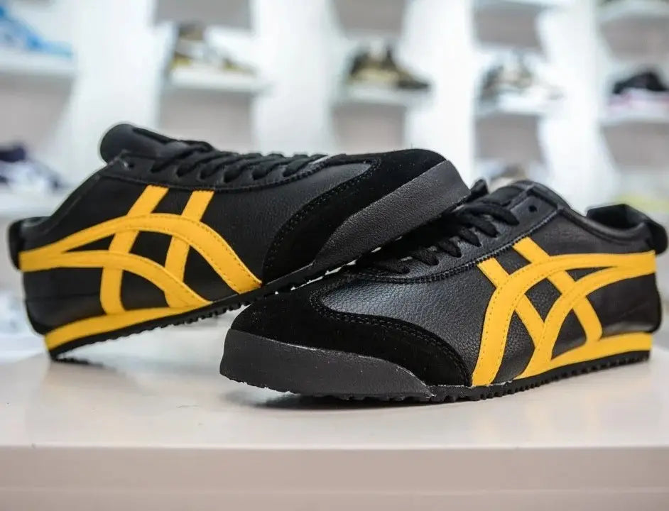 Onitsuka Tiger Mexico 66 BlackYellow  Mens Premium Sneakers D-1911