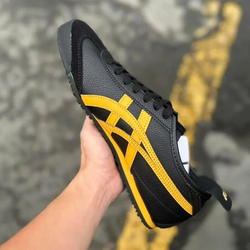 Onitsuka Tiger Mexico 66 BlackYellow  Mens Premium Sneakers D-1911