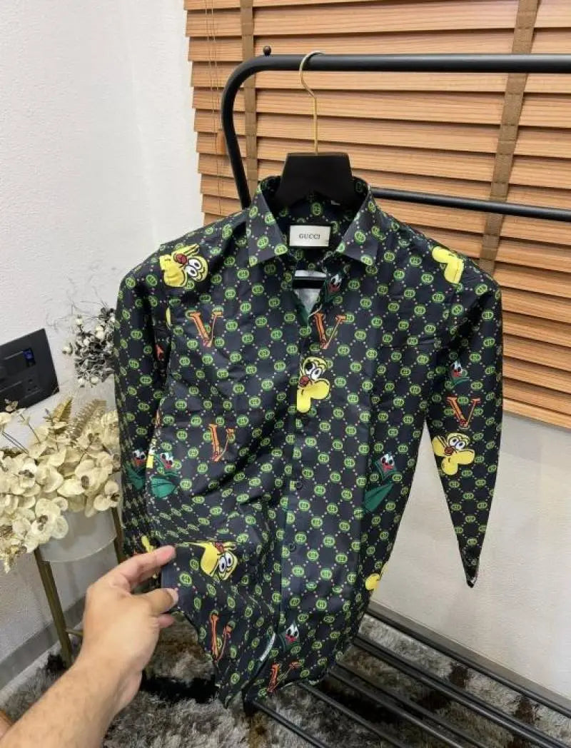 Gucc_i MonogRam. Printed Imported Premium Designer Shirt With OG Bo-x And Bag