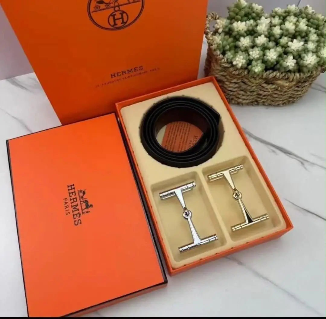 Hermes Reversible Belt Combo Premium With (2 buckle carry bag and box)h12