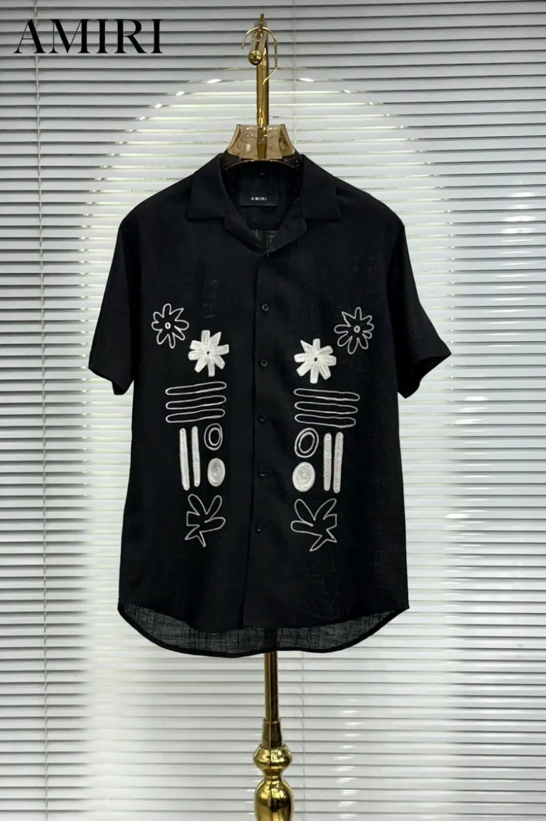 Amir_i Thread Embroidered Exclusive Linen Half Shirt (DN 632)