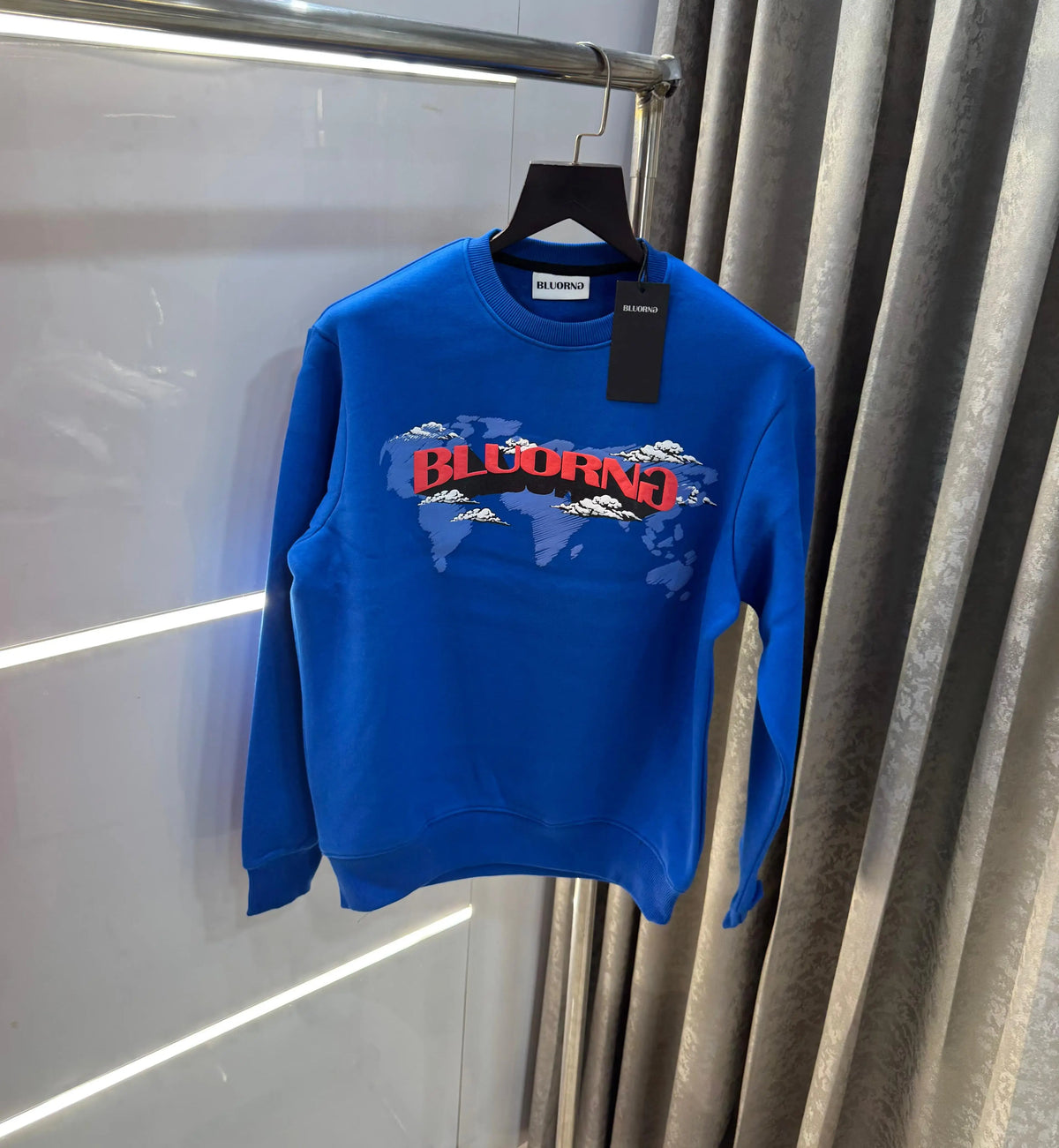 Bluoran g Blue Logo Back Print Premium Sweatshirt