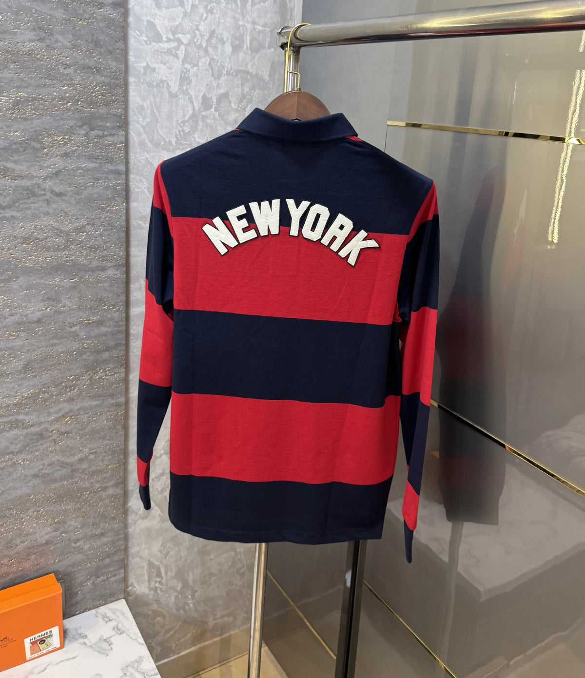 Ralph  Lauren Red Logo Work Premium Full Sleeve Polo T-Shirt