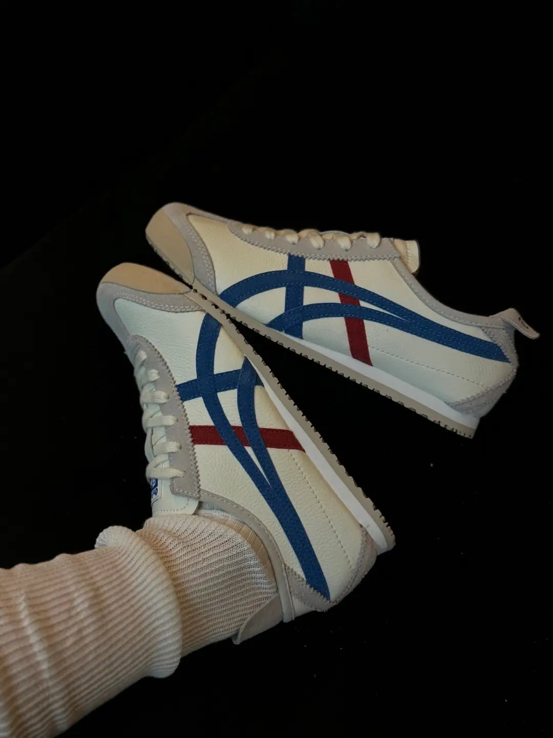 Onitsuk_a Tiger Sneakers Mexico 66 White Blue Red Sneaker 4 Men D-1842
