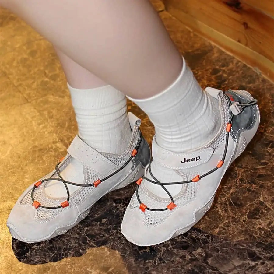 Jeep Outdoor Shoes Low Top Grey  Safety Orange  7A Premium Edition D-2114