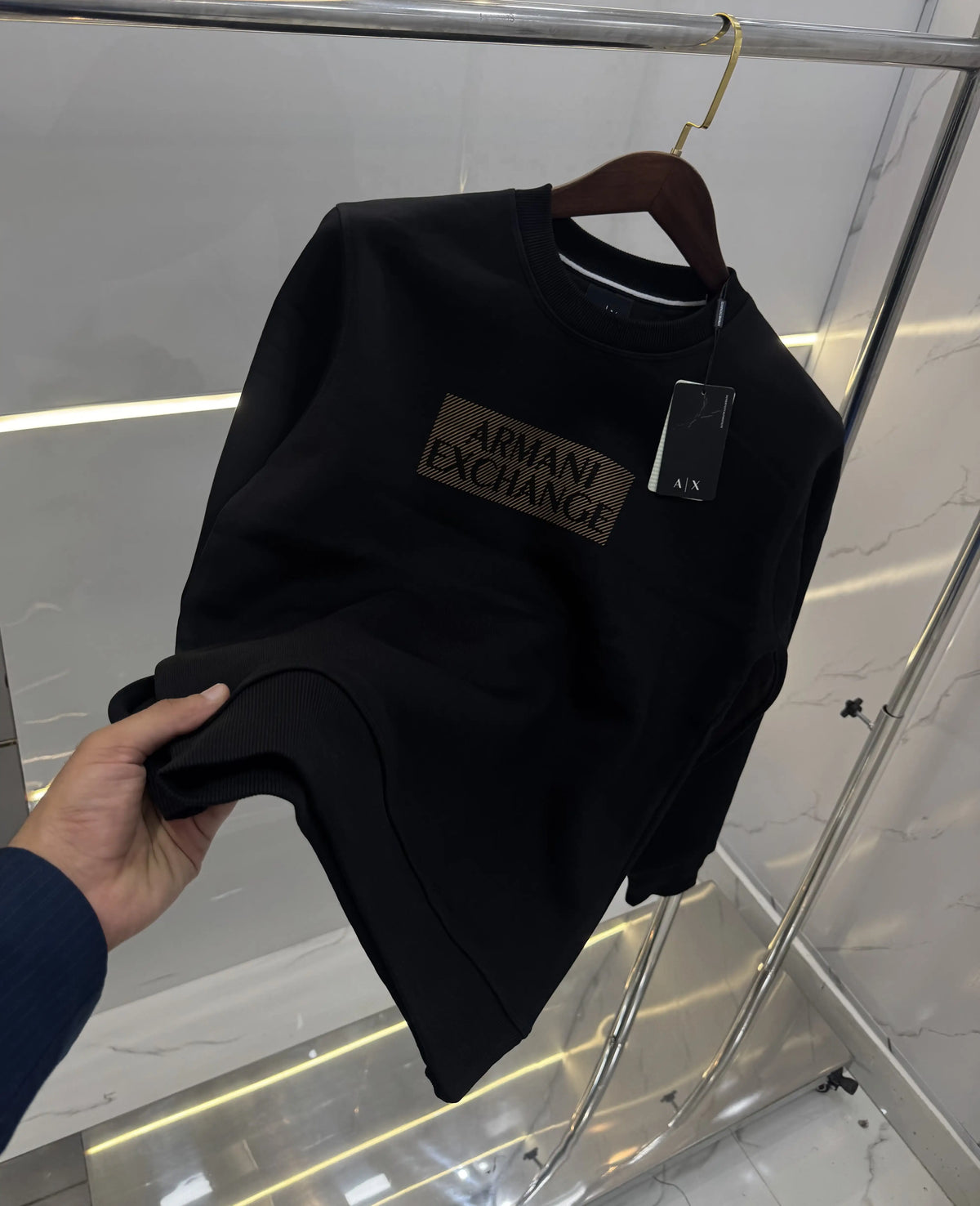 Arman i Exchange Black 5 Logo Print Premium Sweatshirt