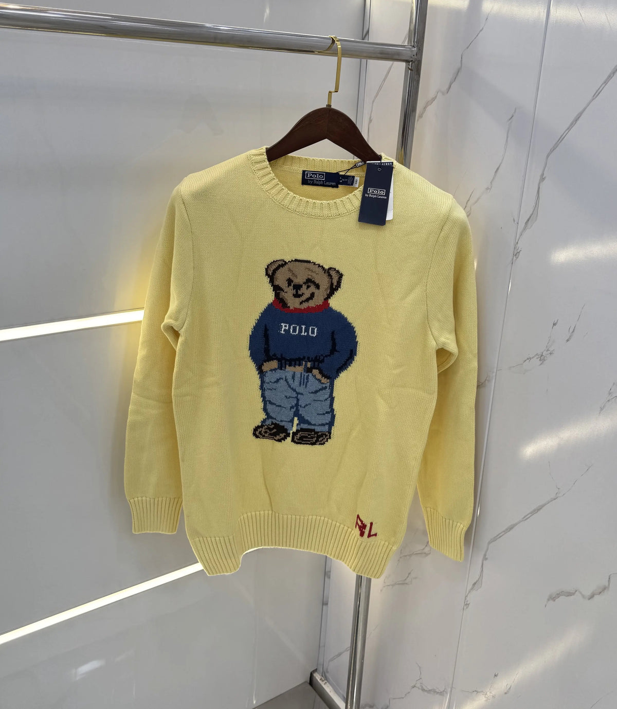 Ralp.h Laure.n Yellow Teddy Knitted Imported Pull Over