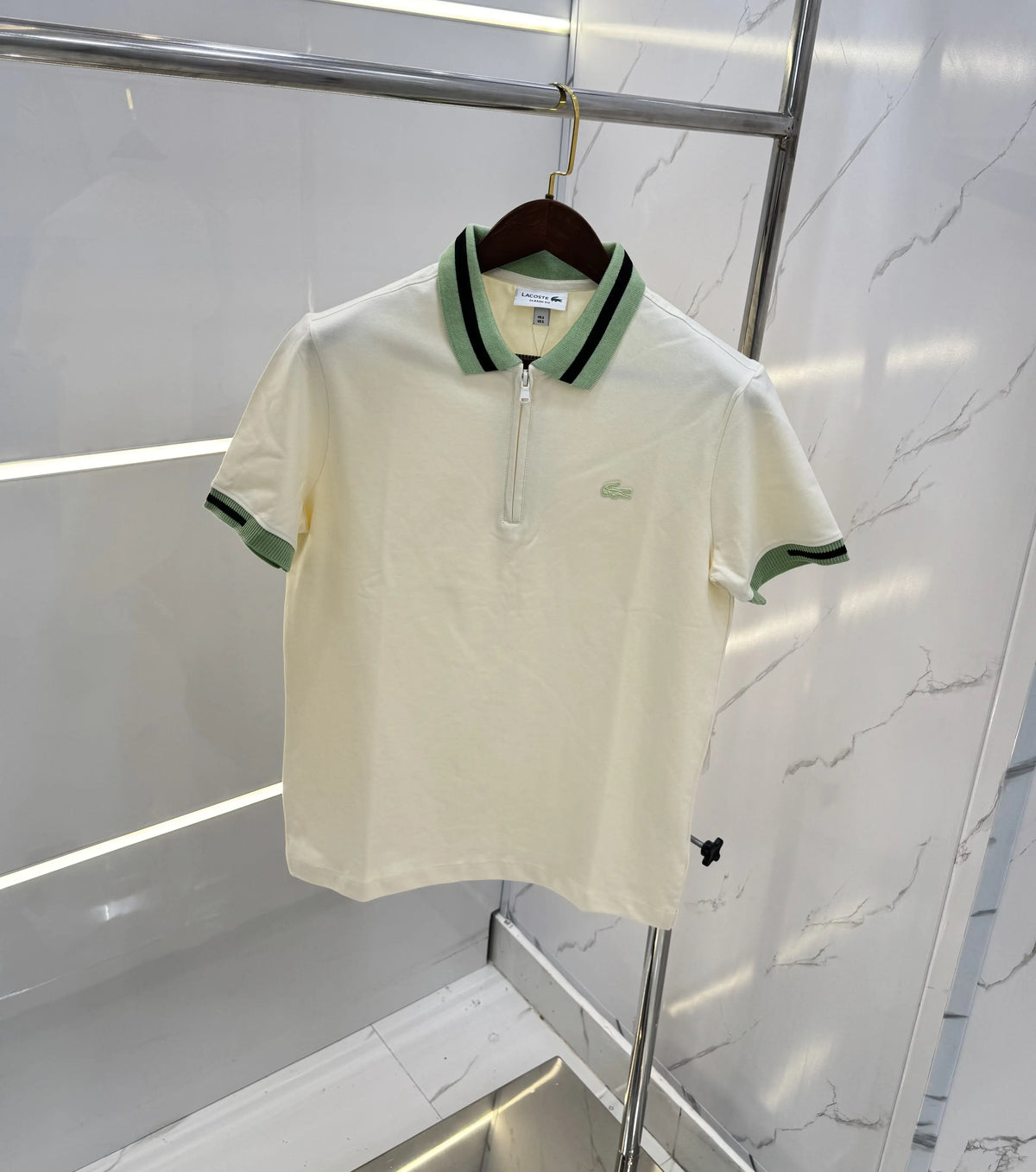 Lacost e Cream Logo Work Premium Polo T-Shirt