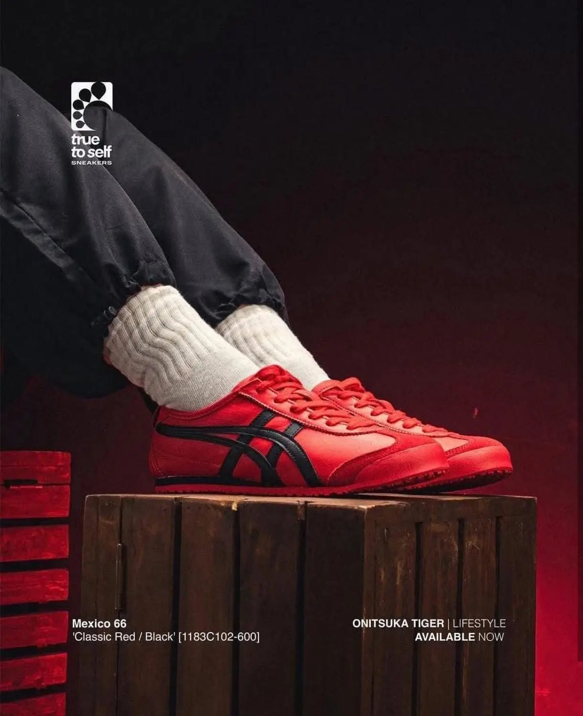 Onitsuka Tiger Mexico 66 Classic Red Black 7A Premium Unisex Sneakers D-2130