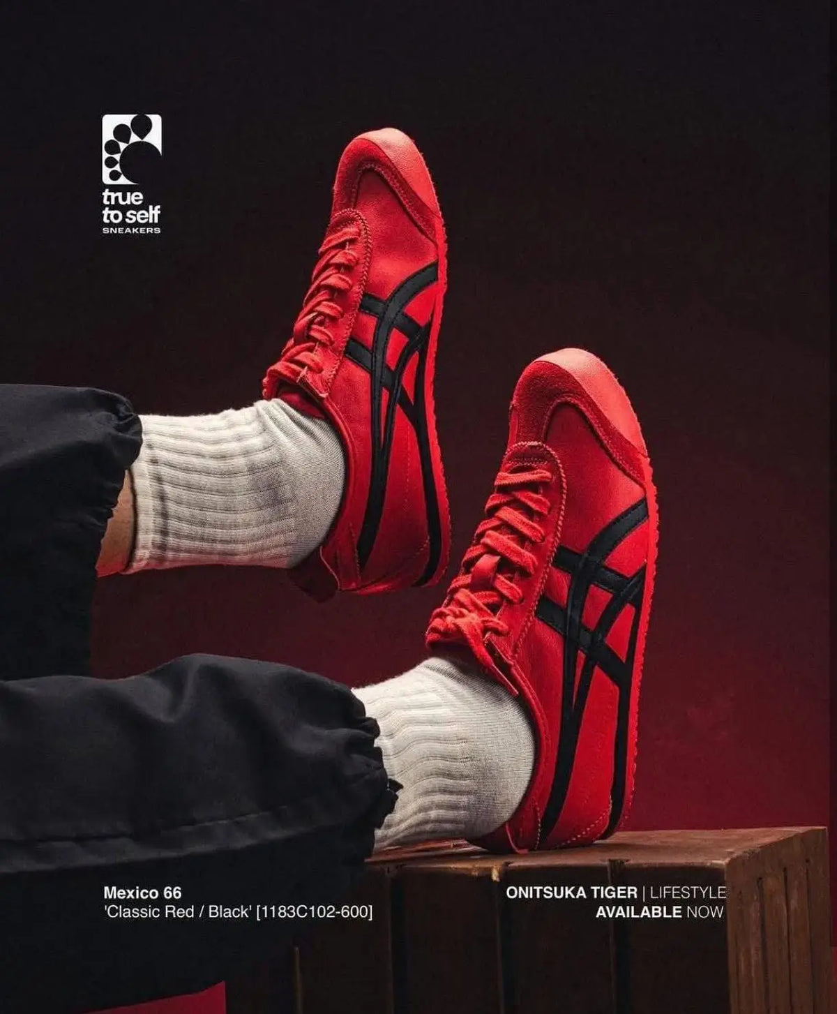 Onitsuka Tiger Mexico 66 Classic Red Black 7A Premium Unisex Sneakers D-2130