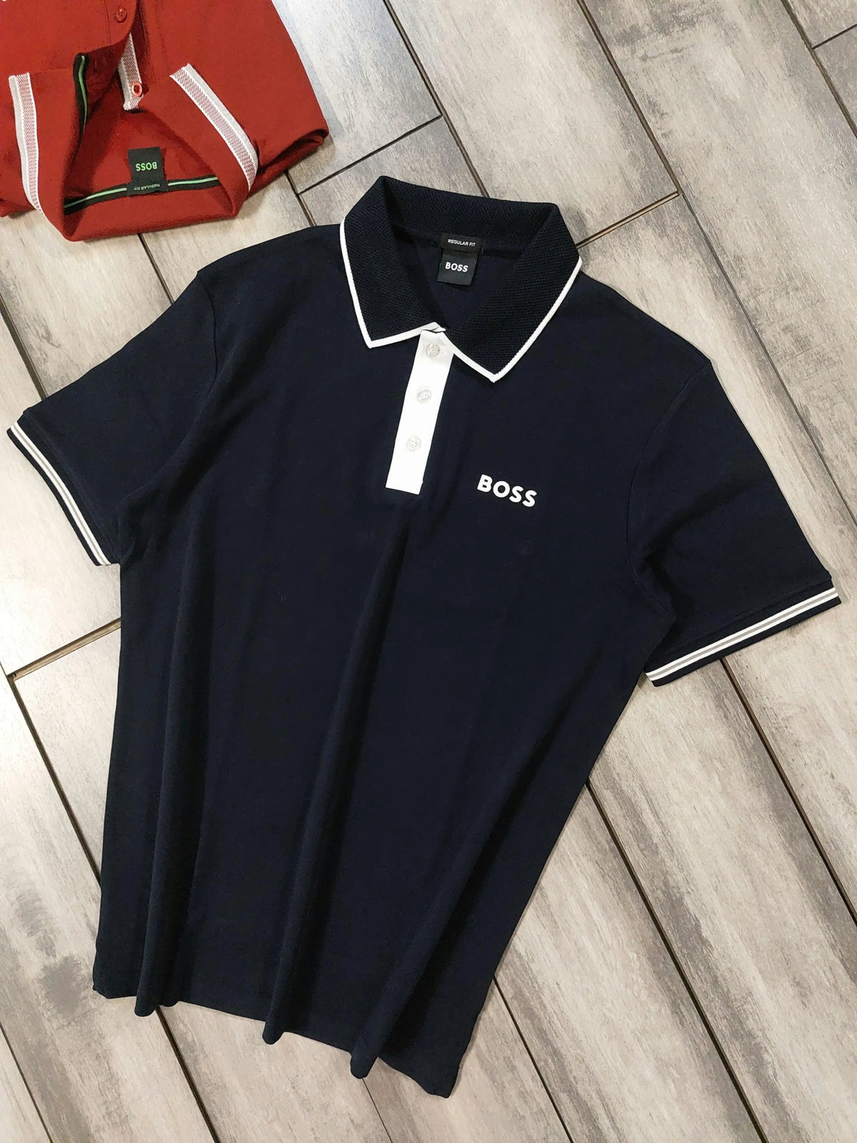 Hugo Bos s Navy Blue Logo Work Premium Polo T-shirt