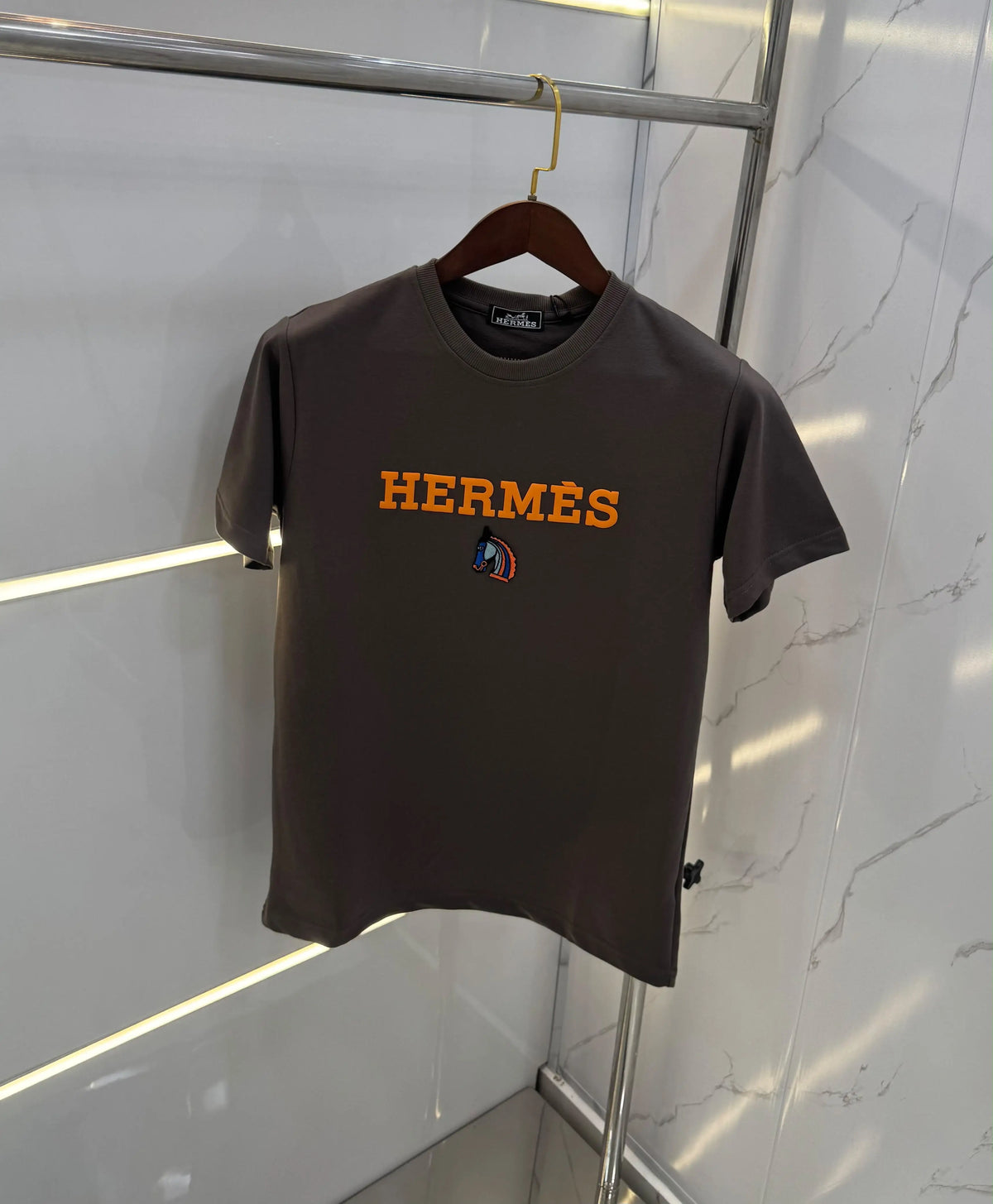 Herme s Dark Grey Logo Work Premium T-Shirt