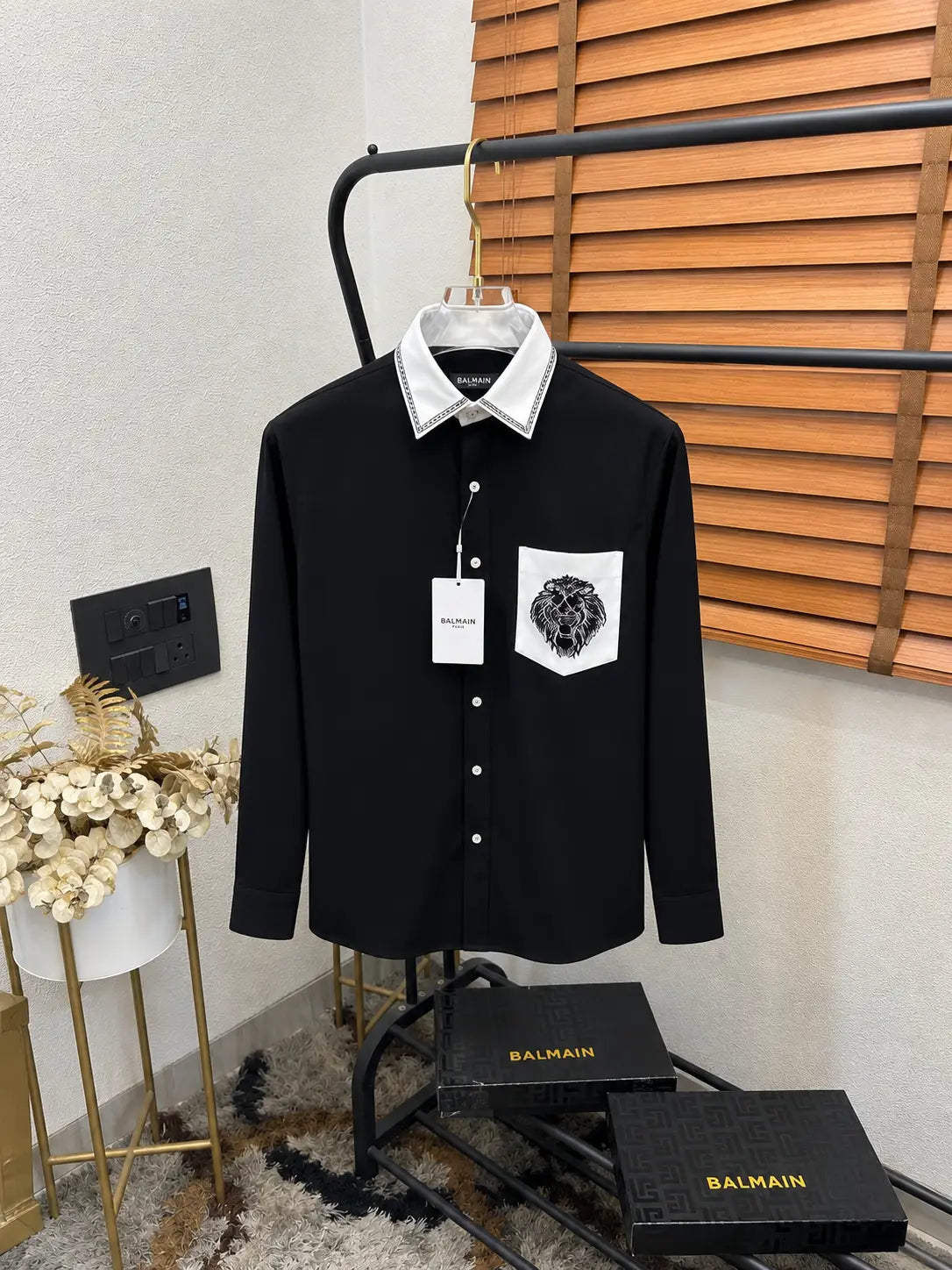 Balmai_n Designer Italian Imported Premium Partywear Shirt With OG Box (DN 649)
