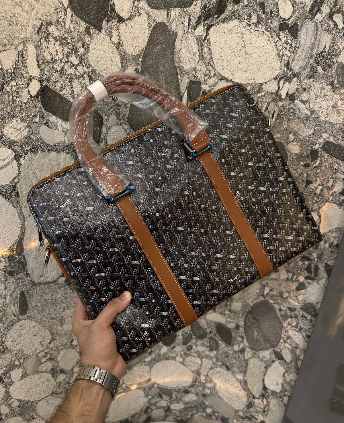 Goyar d Luxury Premium Imported Laptop Bag Brown g122