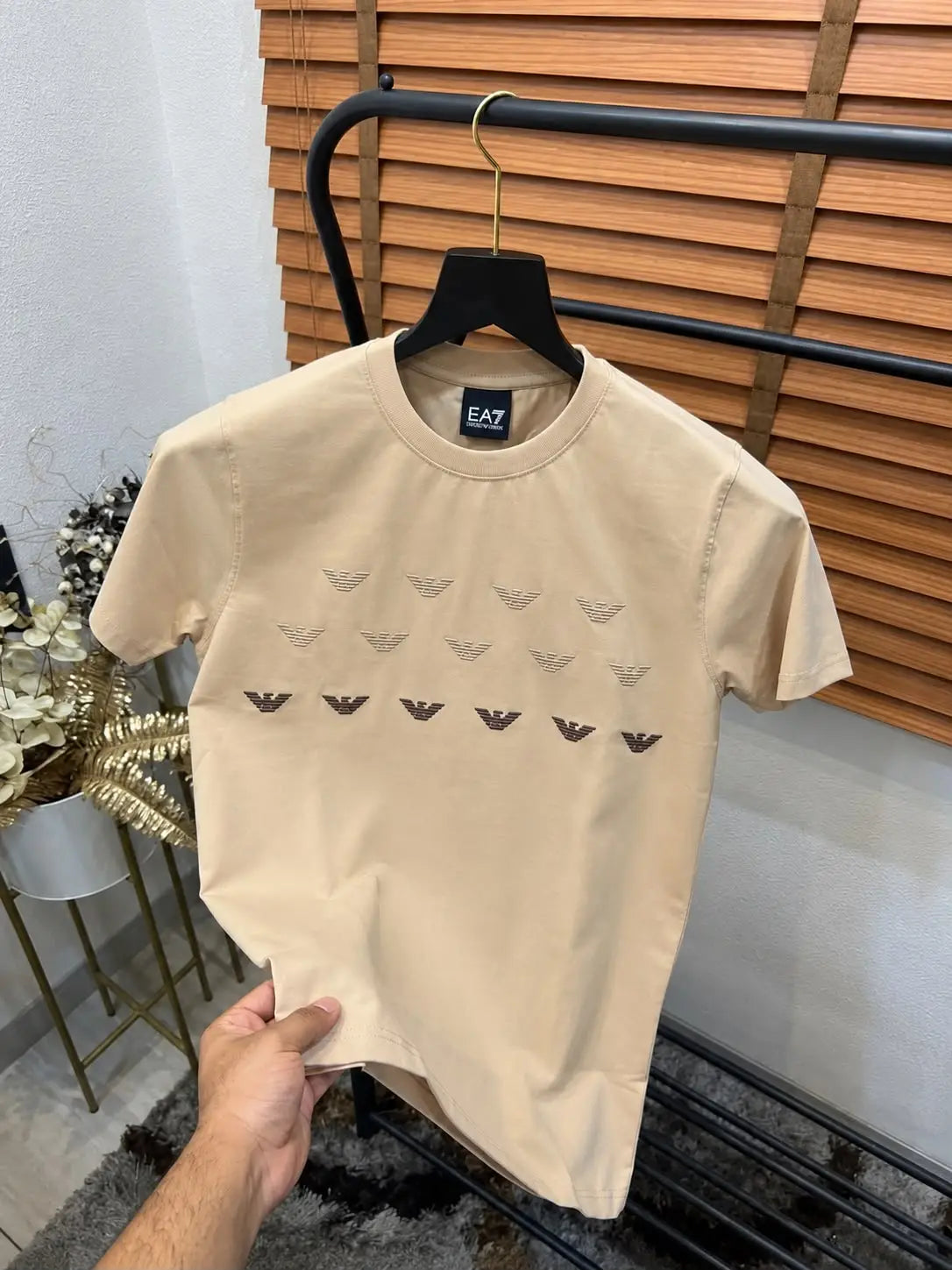 Emporio Arman_i Logo Embroidered Premium Round Neck T-shirt