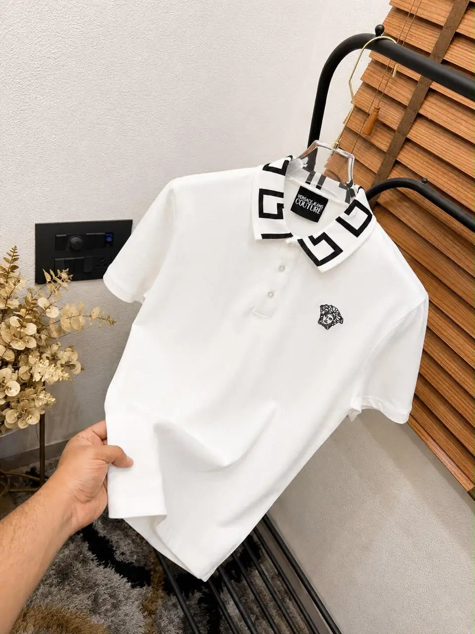 Versace Face Embroidered Imported Premium Polo T-shirt (DN 546)