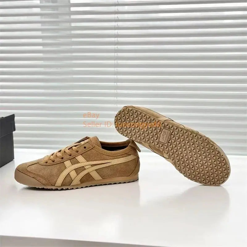 Onitsuka Tiger Mexico 66 Brown Camel Suede  7A Premium Sneakers D-2137