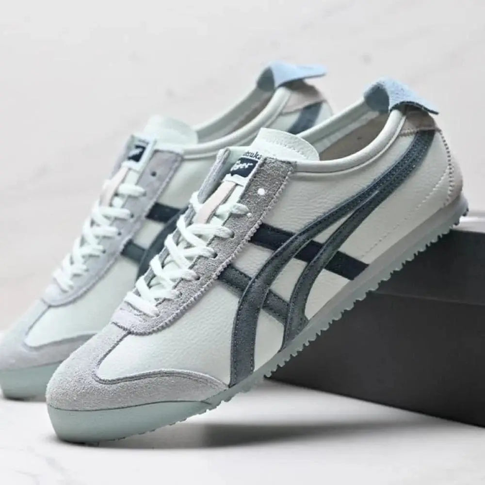 Onitsuka Tiger Mexico 66 Beige Navy Leather 7A Premium Sneakers D-2139