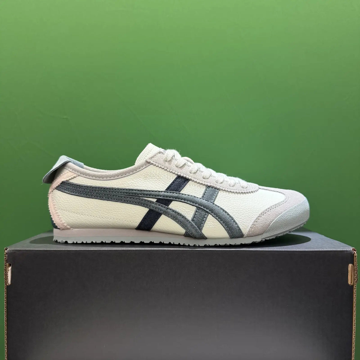 Onitsuka Tiger Mexico 66 Beige Navy Leather 7A Premium Sneakers D-2139