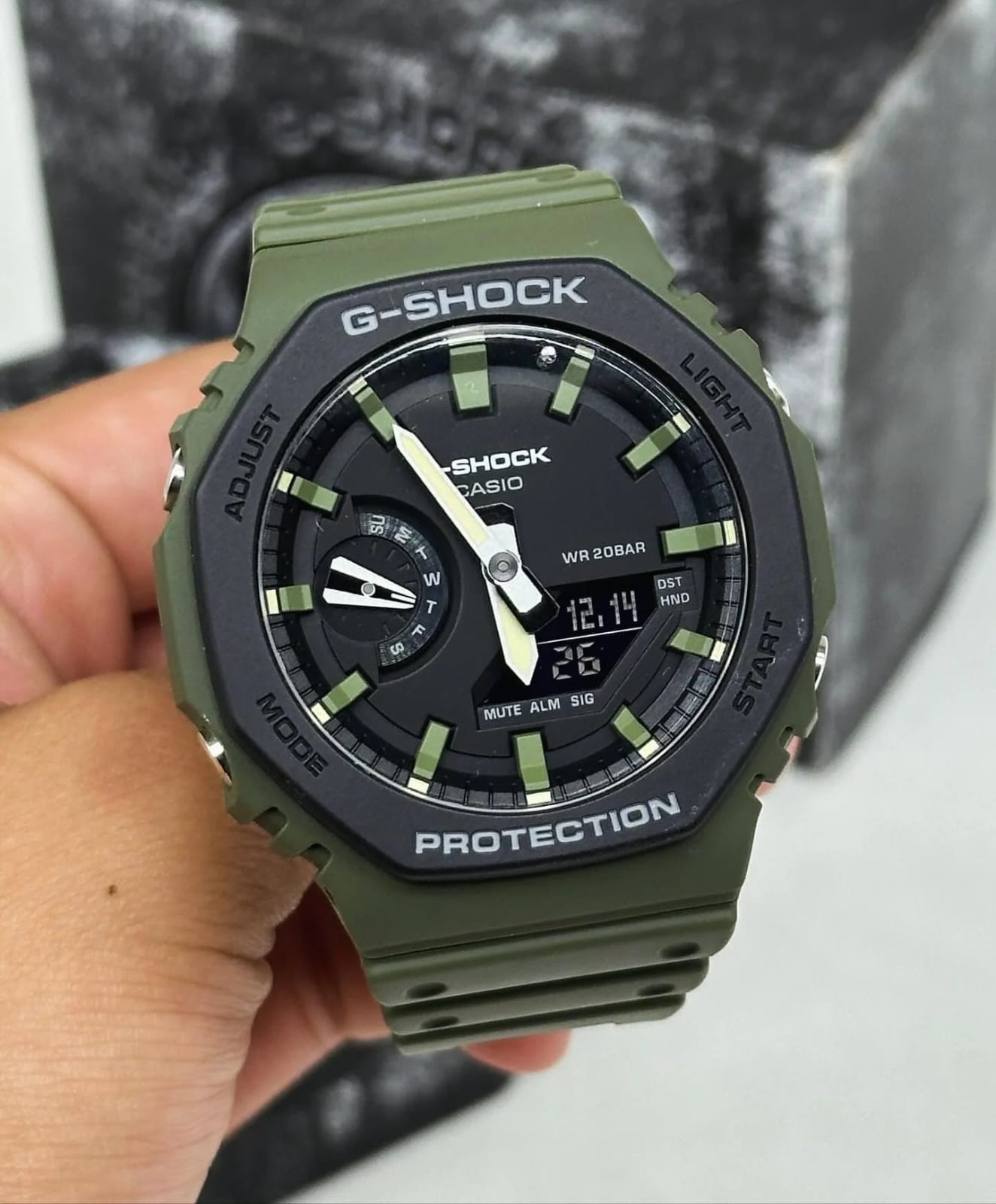 G-Shoc_k Ga2100 Green In Fibre Body