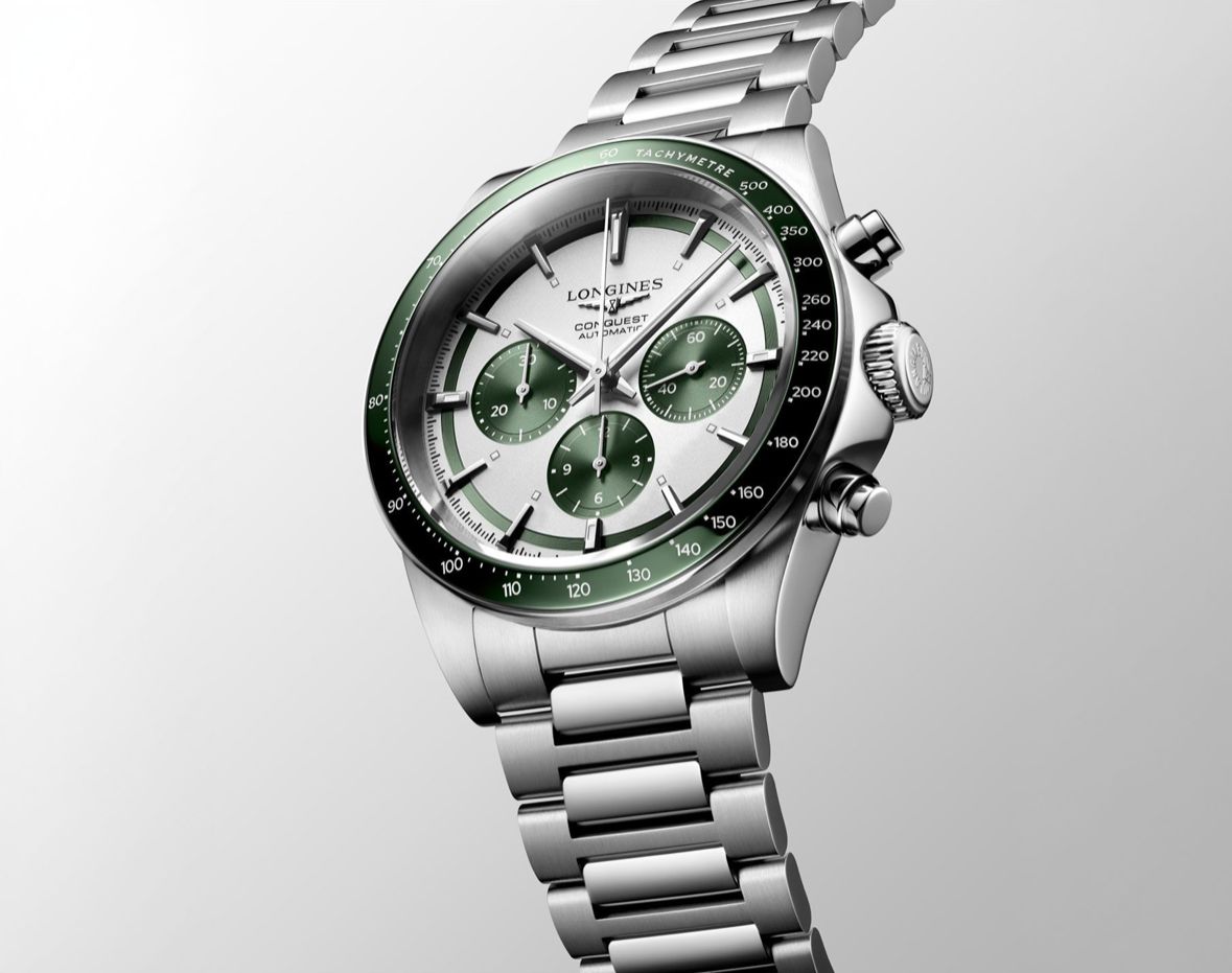 Longine_s Hydro-conquest Chronograph Silver Green Premium Automatic