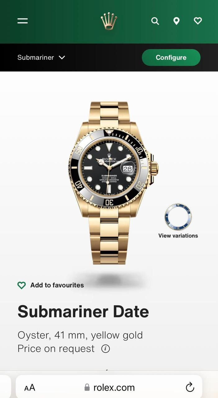 ROLEX SUBMARINER GOLD/BLACK