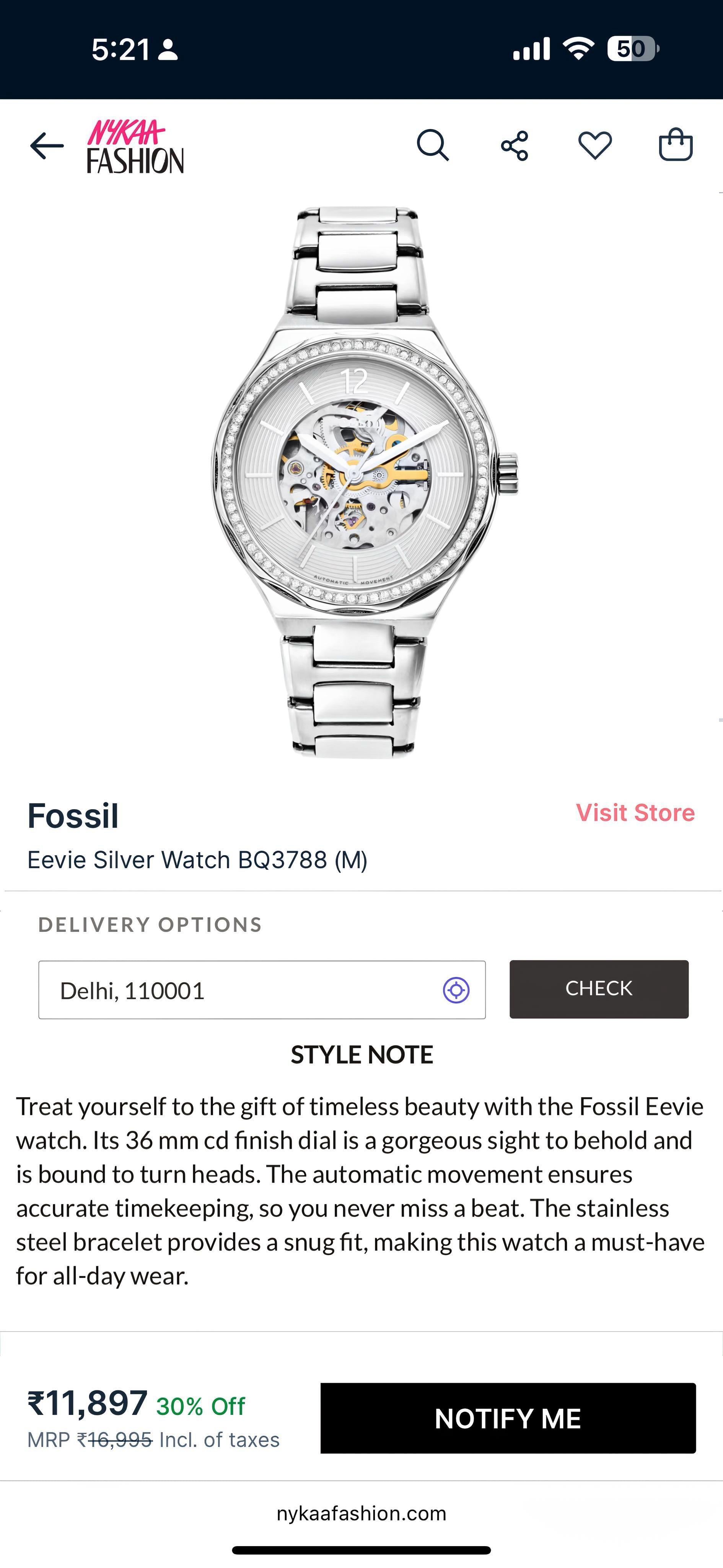 FOSSI_L Women's Eevie Automatic